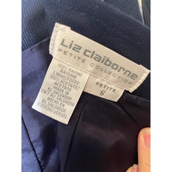 Liz Clairborne Pencil Skirt Size 6P Navy EUC - Picture 3 of 3
